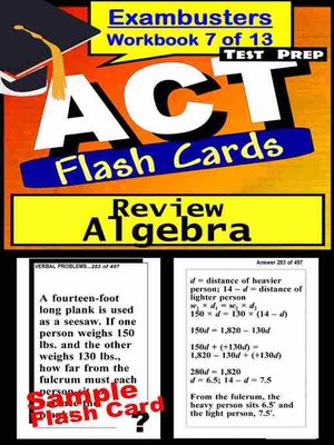 cover image of ACT Test Algebra&#8212;Exambusters Flashcards&#8212;Workbook 7 of 13